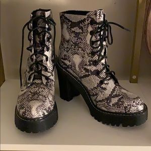 NWOT Madden Girl snakeskin boots